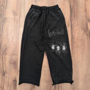 Breathe Divinity Men's Medium Sweatpants Spider Emo Goth Metal Darkweb Punk